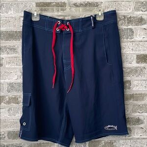 BlueFin Performance Cargo Board Shorts UPF50+ Blue Men’s size 32 Surf Beach